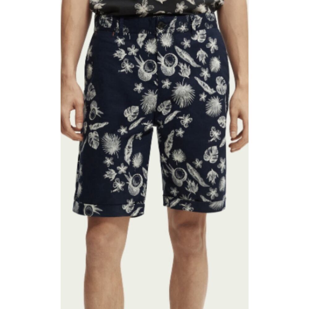 Scotch & Soda Stuart Printed Pima Cotton Bermuda Chinos Size 30